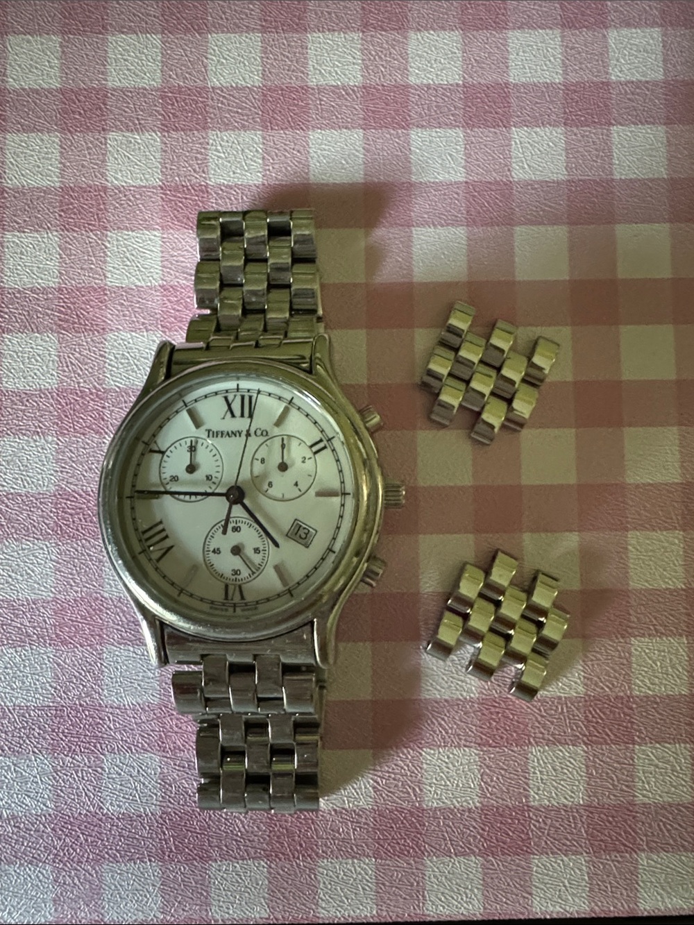 Tiffany & Co. Men’s/Women’s Silver Chronograph Watch with Roman Dial
